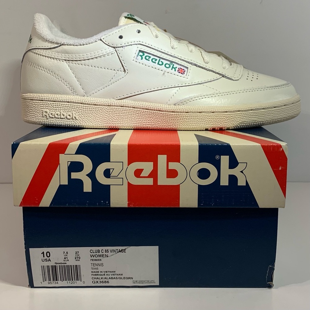 ⚪[BRAND NEW] REEBOK CLUB C 85 VINTAGE CHALK GREEN WOMENS SHOES SIZE 10 SNEAKERS⚪